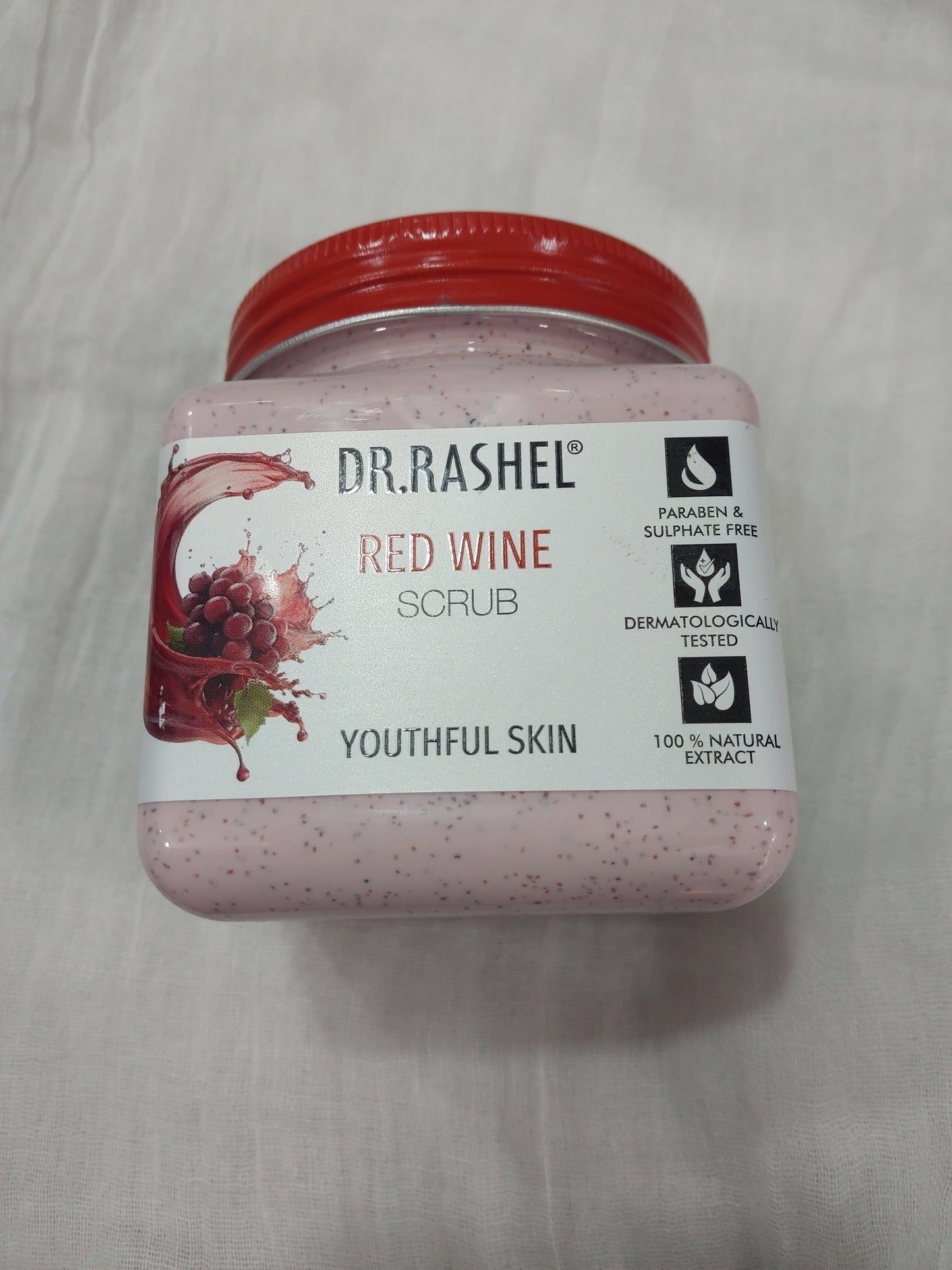 DR.RASHEL scrubs/ Fruit scrub/ DE-Tan scrub/ UBTAN scrub/ CHARCOAL Scrub/ APRICOT scrub/ RICE WATER scrub/MULTANI MITTI scrub/ PERAL scrub/ KOREAN GLASS SKIN scrub