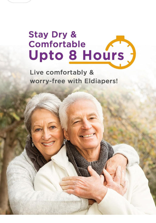 Eldiapers Pant Style Adult Diapers | waist Size (96-137 CM) (34"- 59" inch) 10 hr Absorption | Unisex | Odour Control( XL)