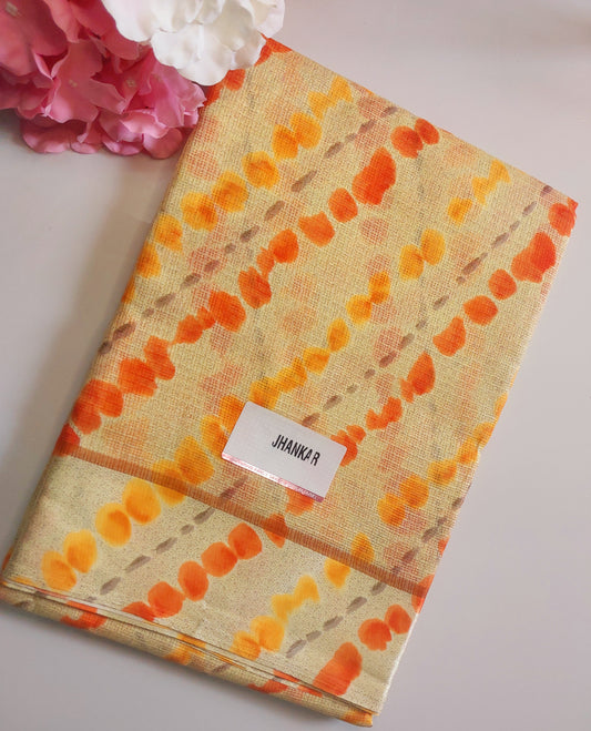 Women's wide leheriya design/girls saree Multi Colour Kota doriya Saree With Blouse