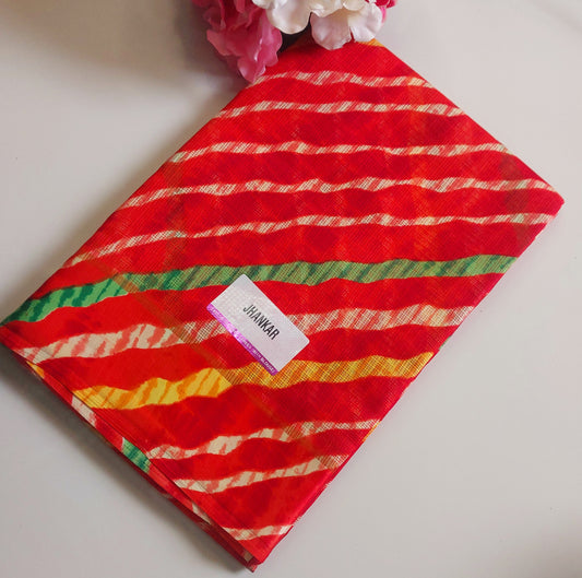 Cotton saree with beautiful pattern(Red) kota Doriya