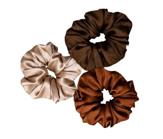 Scrunchies(pack of 3) soft /Smooth Satin material/ Lasting Durablity /Perfect for All Hair Type