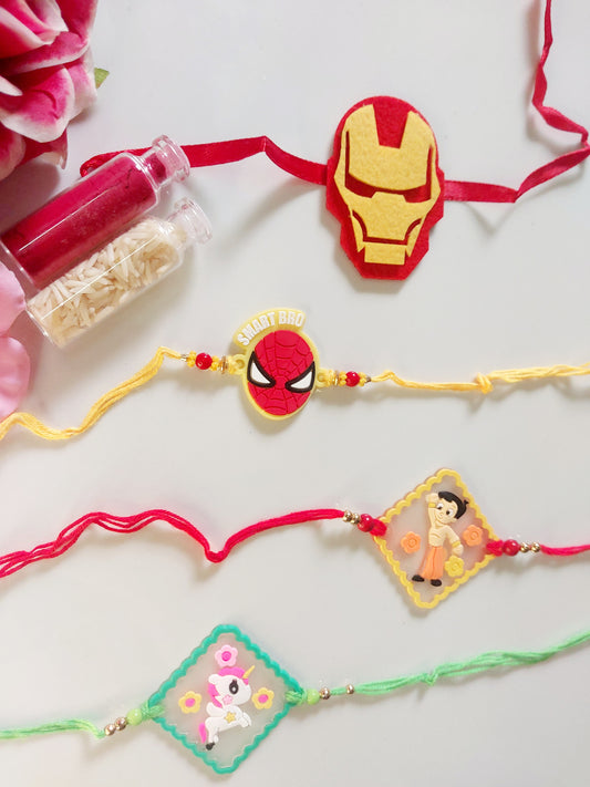 Kids Rakhi / Cartoon designs/ combo of 4 Rakhi