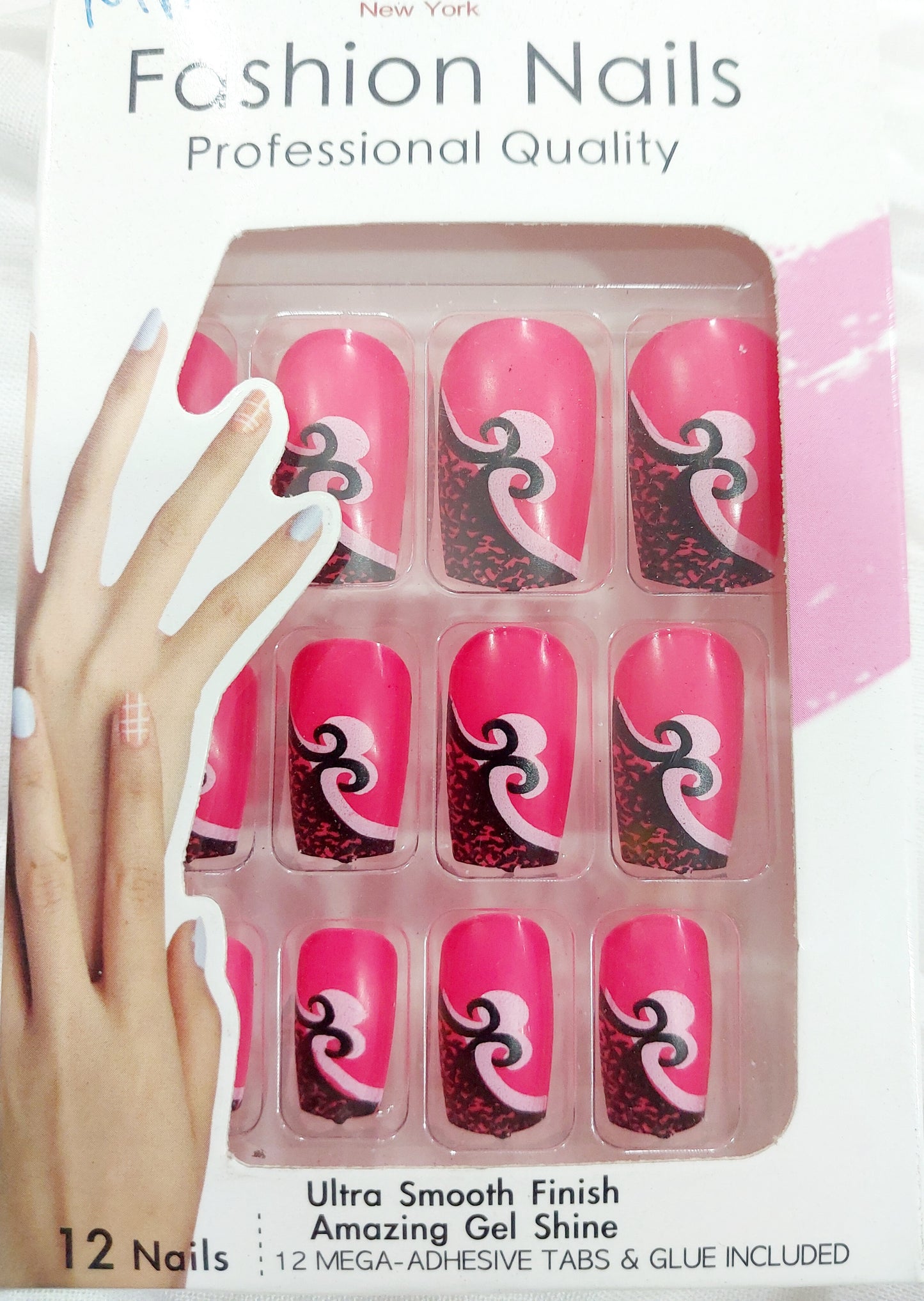 The Fashion Nail Art Manicure Nail Reusable Self Adhesive sticker ( Multicolored) 12 piece