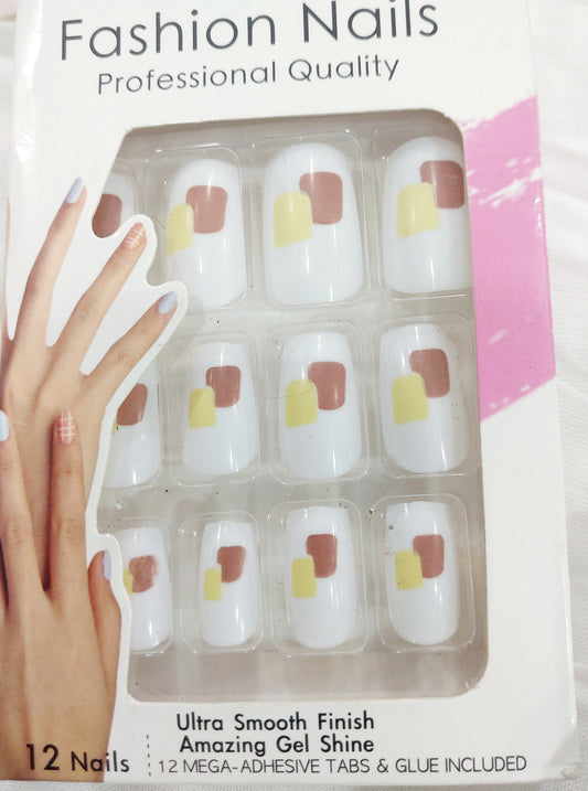 The Fashion Nail Art Manicure Nail Reusable Self Adhesive sticker ( Multicolored) 12 piece