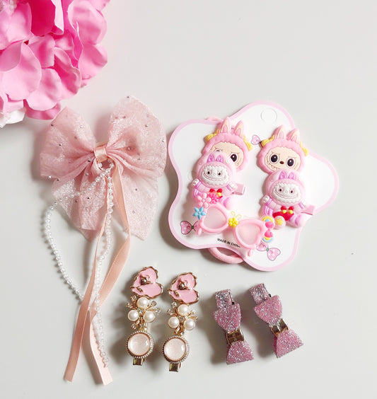 Labubu Hair accessories combo/ Hair clips for girls