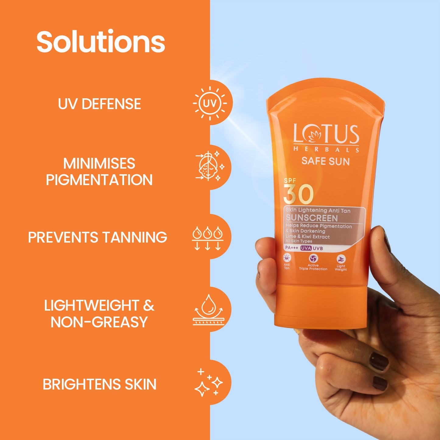 Lotus SAFE SUN Skin Lightening SUNSCREEN SPF-30 75g