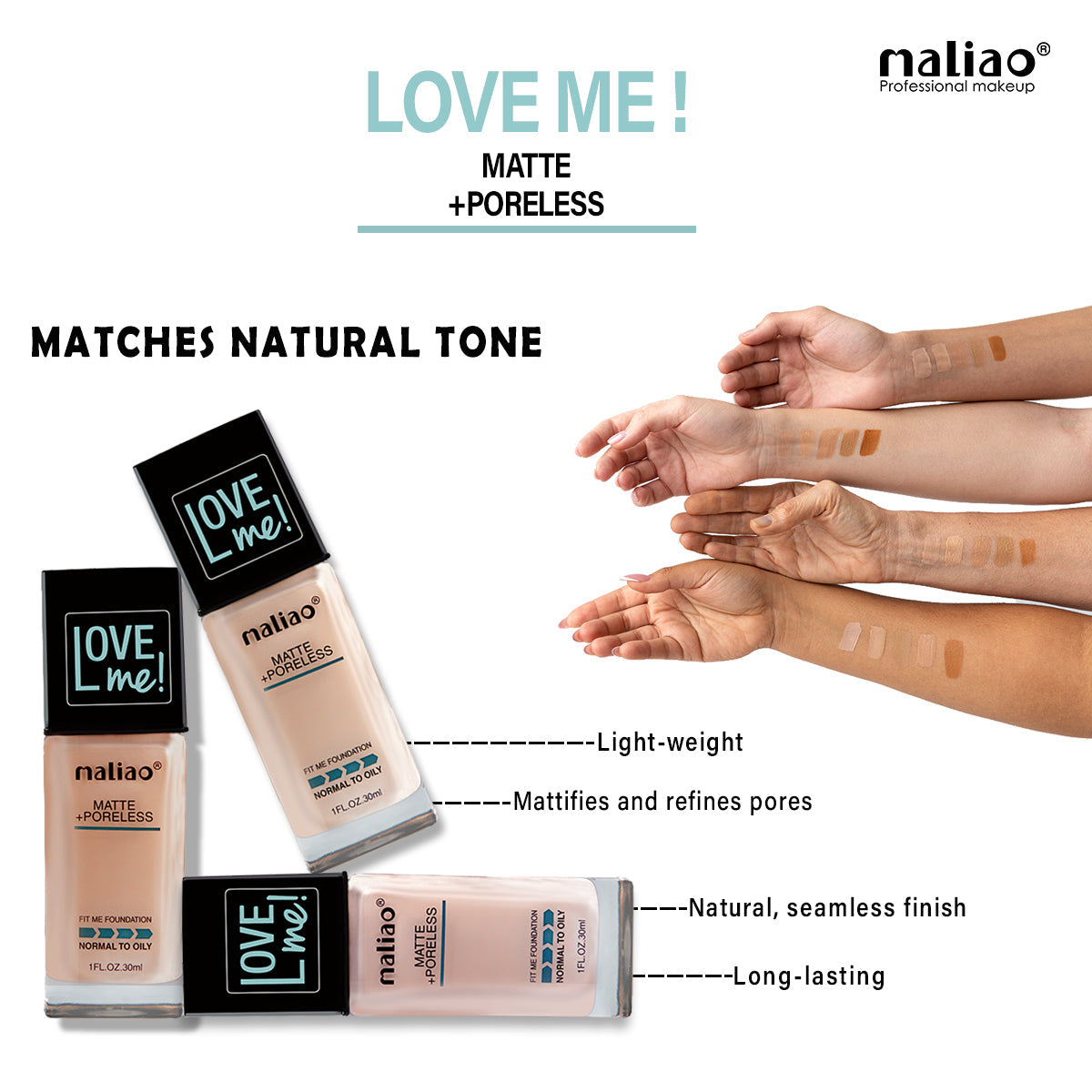 Maliao Love Me Matte + Poreless Foundation