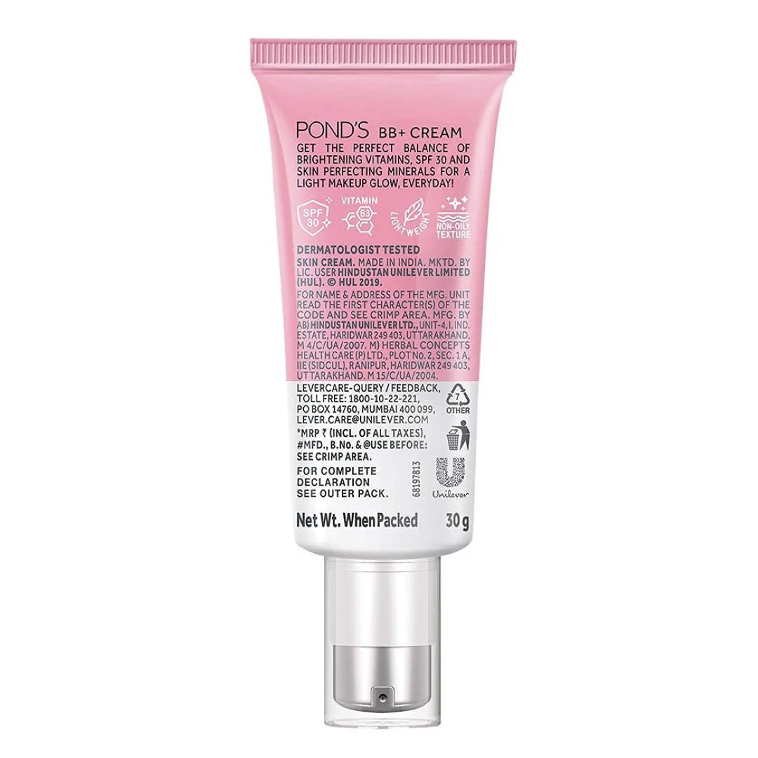 POND'S BB+ Cream, Instant Spot Coverage + Light Make-up Glow, Natural 9g