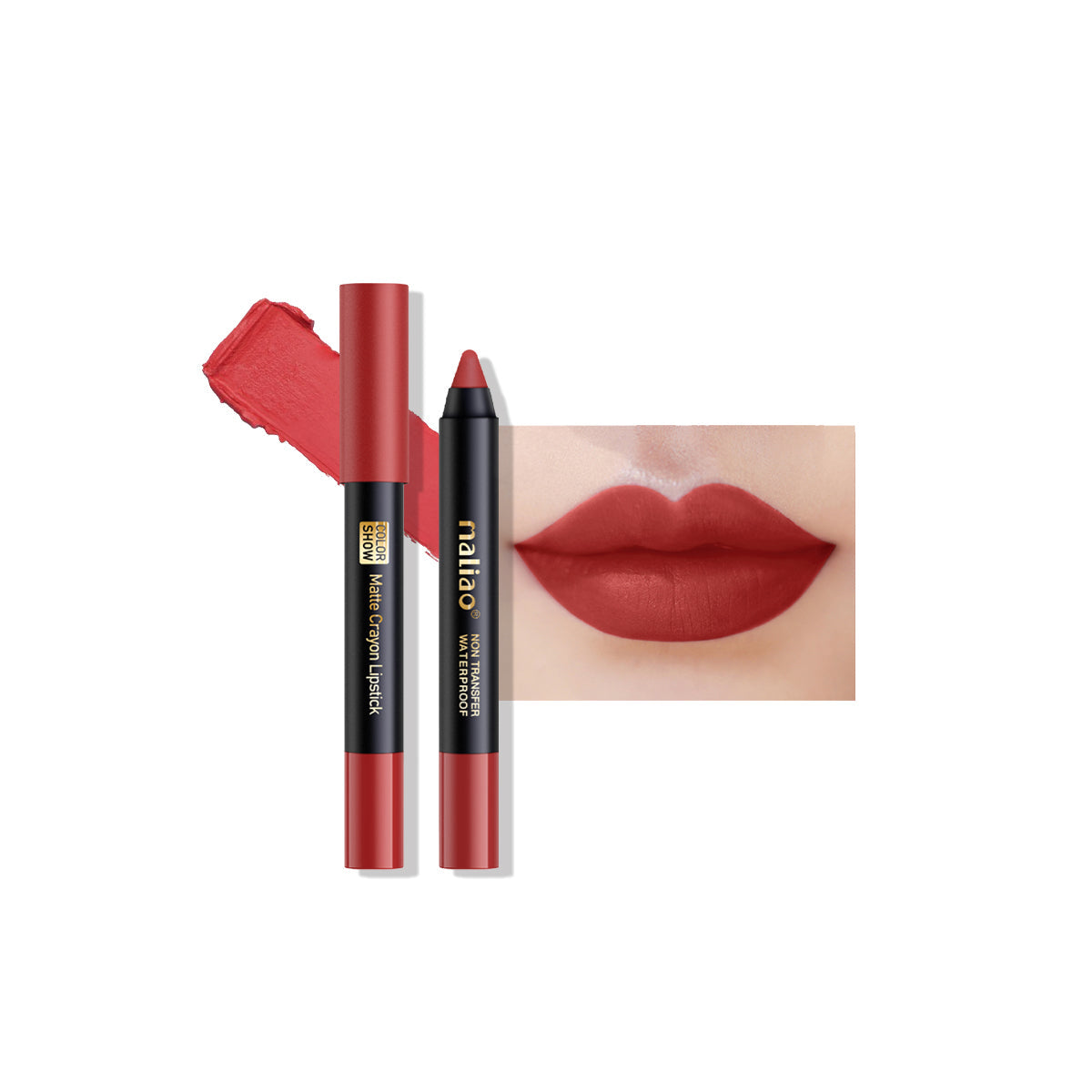 Maliao Matte Crayon Lipstick -Transfer Waterproof Color Show