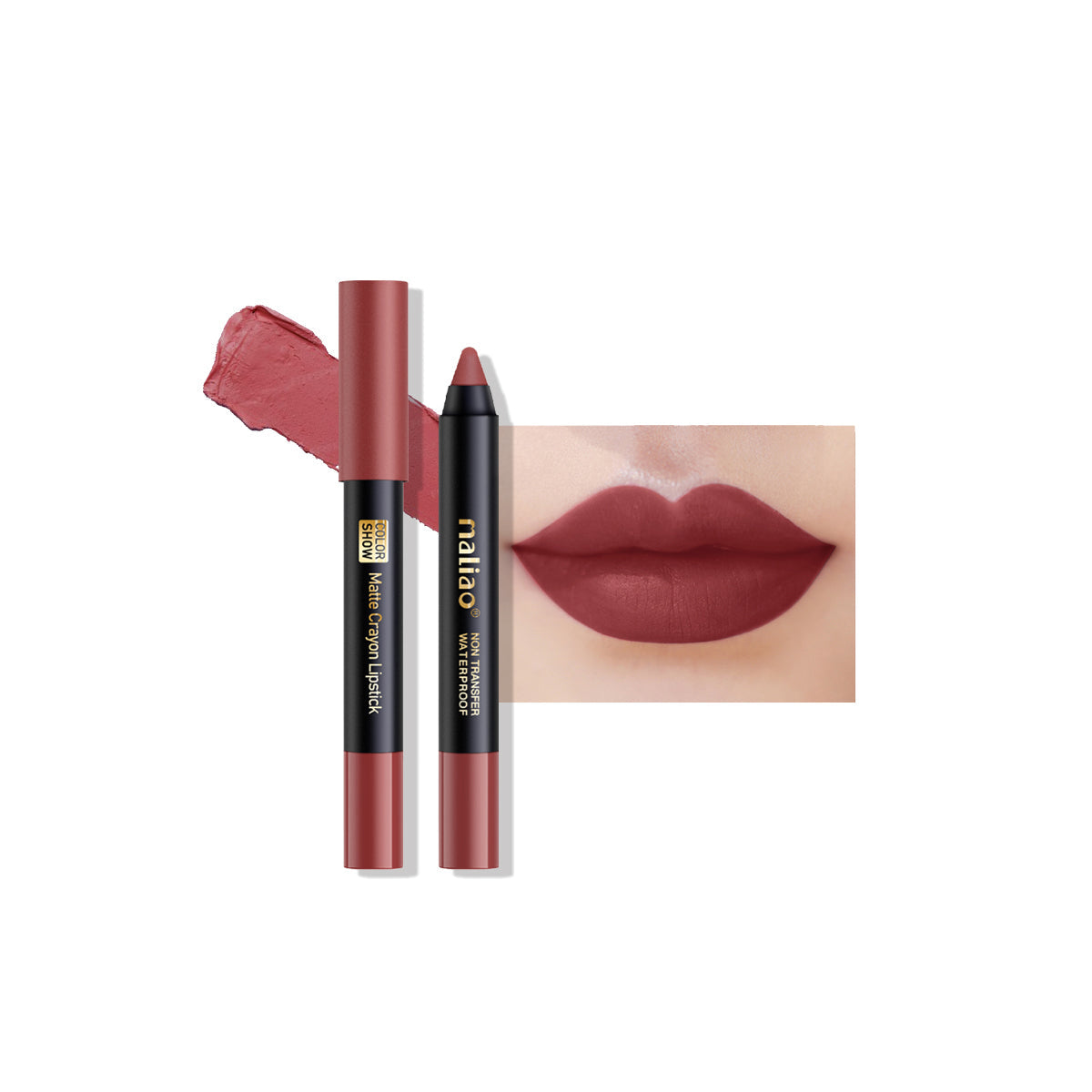 Maliao Matte Crayon Lipstick -Transfer Waterproof Color Show