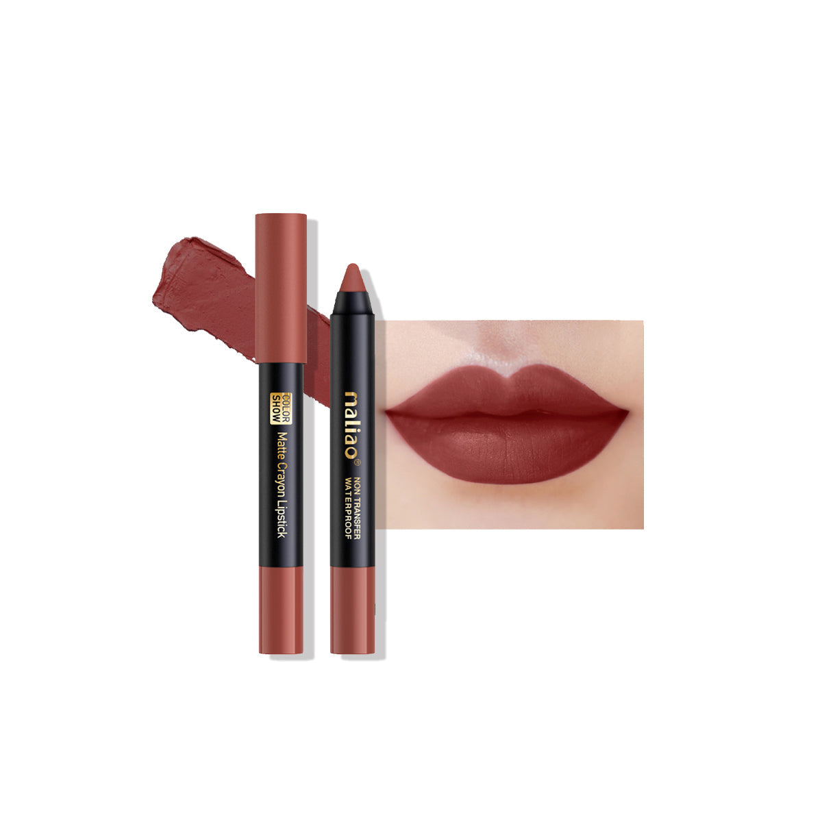Maliao Matte Crayon Lipstick -Transfer Waterproof Color Show