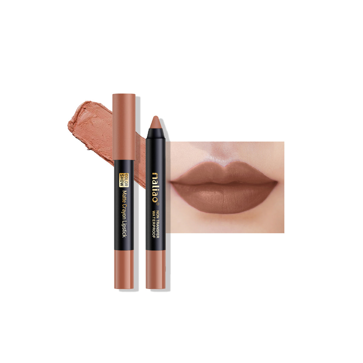 Maliao Matte Crayon Lipstick -Transfer Waterproof Color Show
