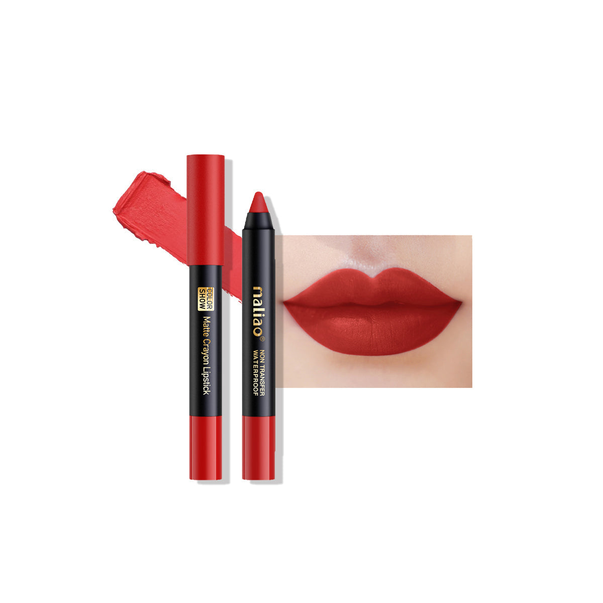 Maliao Matte Crayon Lipstick -Transfer Waterproof Color Show