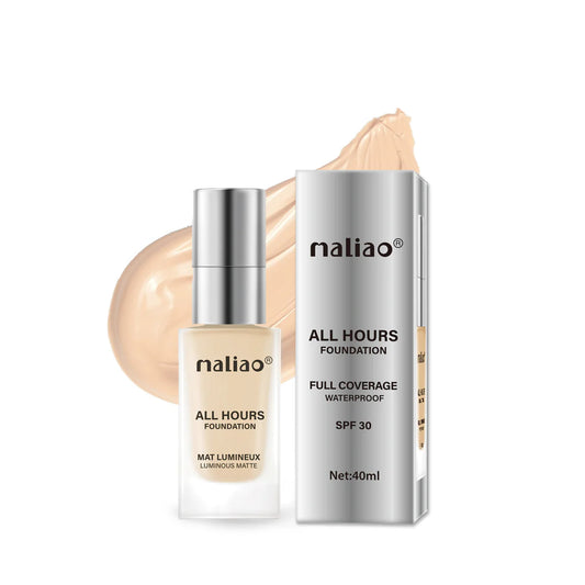 Maliao All Hours Foundation Mat Lumineux - Full Coverage, Waterproof, Luminous Matte Finish