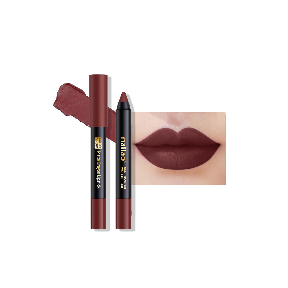 Maliao Matte Crayon Lipstick -Transfer Waterproof Color Show