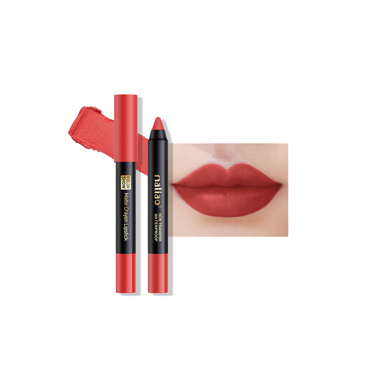 Maliao Matte Crayon Lipstick -Transfer Waterproof Color Show