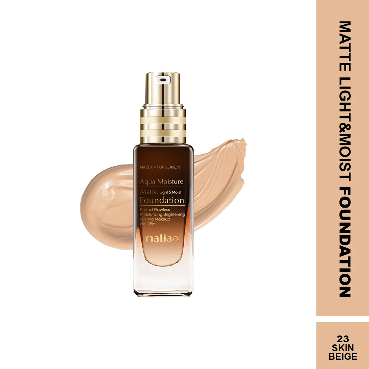 Maliao Aqua Moisture Matte Light & Moist Foundation - Hydrating Matte Finish
