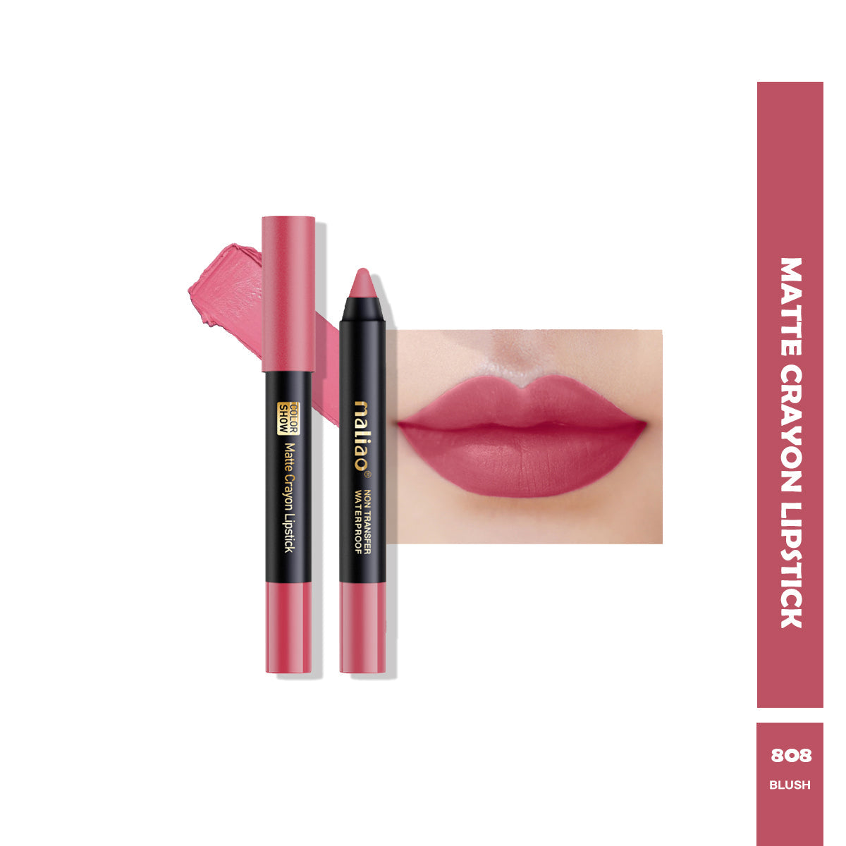 Maliao Matte Crayon Lipstick -Transfer Waterproof Color Show