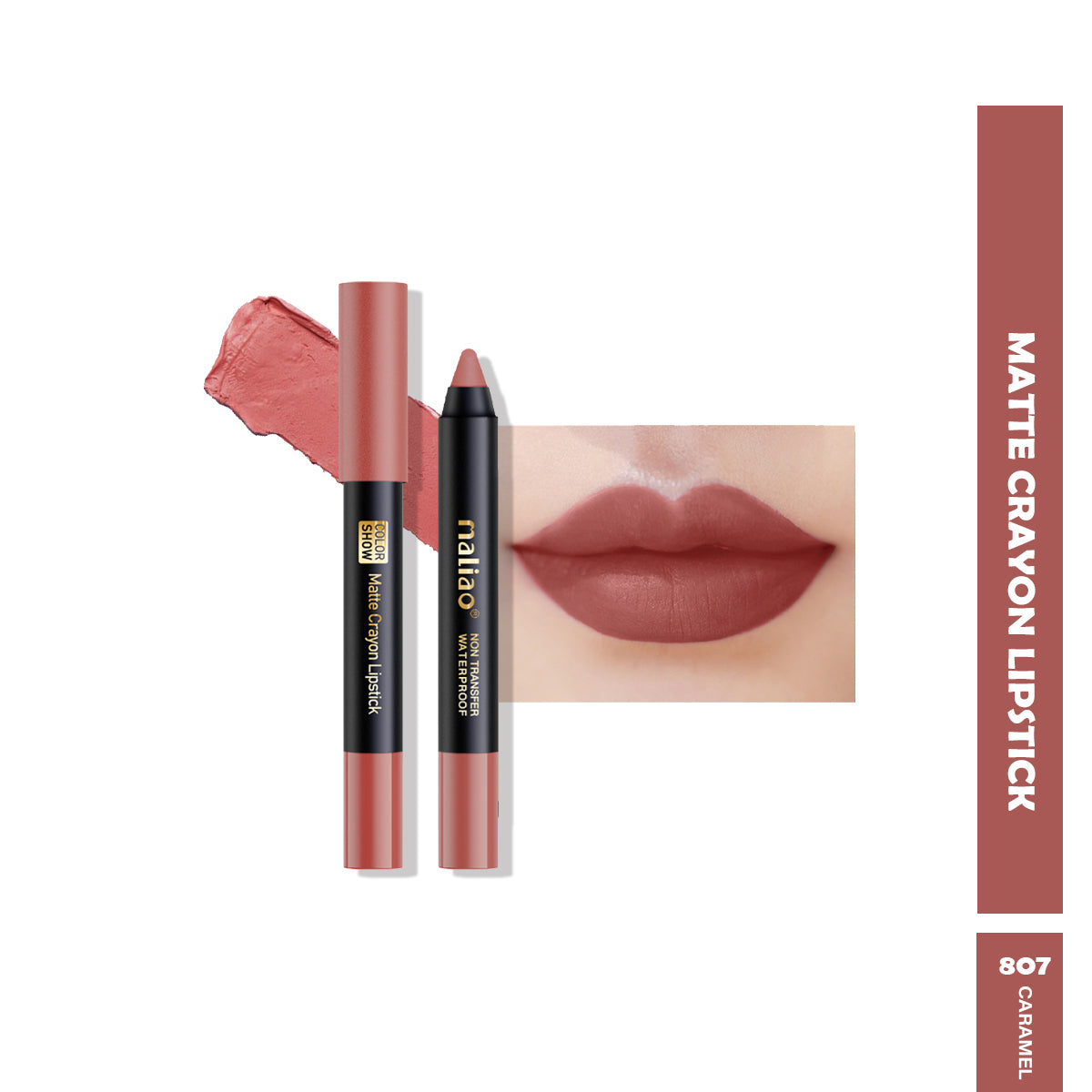 Maliao Matte Crayon Lipstick -Transfer Waterproof Color Show