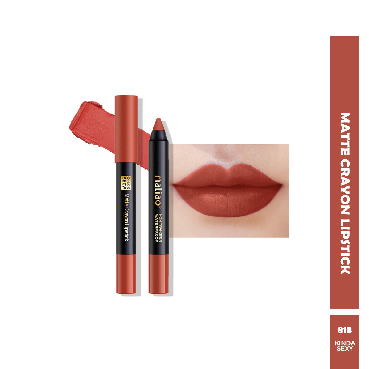 Maliao Matte Crayon Lipstick -Transfer Waterproof Color Show