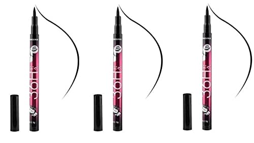 36H Precision Liquid Waterproof Lash Eyeliner Pencil Eye Liner, Water Resistant, Long-Lasting (Black) (pack of 3) Matte Finish