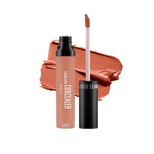 Swiss Beauty Liquid Light Weight Concealer With Full Coverage |Easily Blendable Concealer For Face Makeup With Matte Finish | Shade- Light - Moyen, 6g