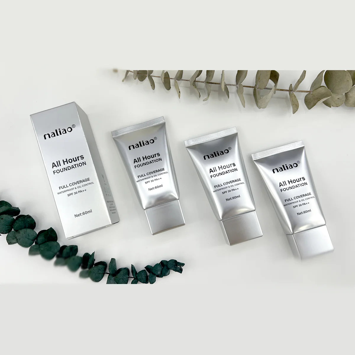 Maliao All Hours Foundation - Full Coverage, Waterproof, Oil Control, SPF 30 PA++