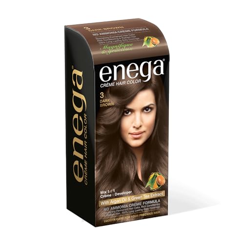 Enega No Ammonia Grey Coverage Long Lasting Creme Hair Color with Argan Oil & Green Tea Extract - Pack of 1(150 ML) (Golden Blonde)