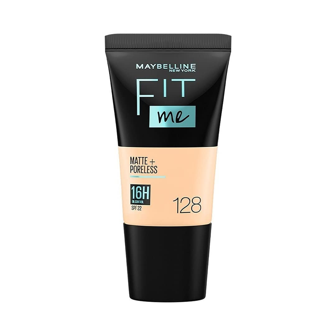 Maybelline New York Liquid Foundation, Matte & Poreless, Full Coverage Blendable Normal to Oily Skin, Fit Me, 220 Natural Beige, 18ml