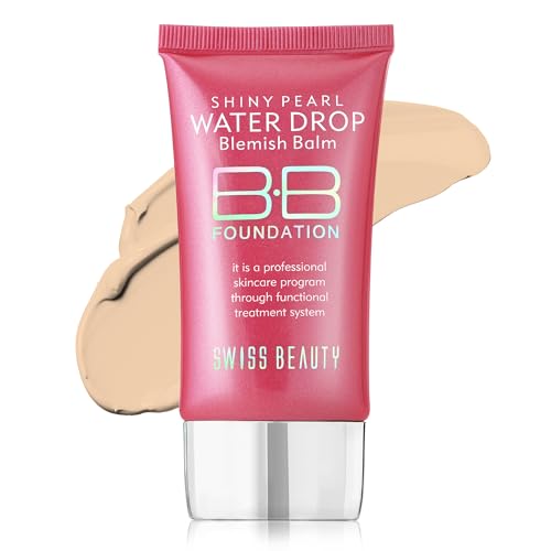 Swiss Beauty Matte Shiny Pearl Water Drop Blemish Long Lasting Balm BB Lightweight, Liquid Foundation, Face Makeup, Shade-02, 40ml