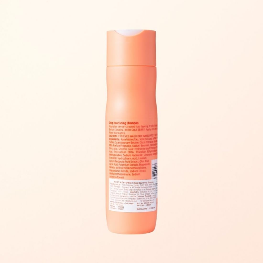 Wella Professionals Invigo Nutri-Enrich Shampoo | Deep Nourishment for Dry, Frizzy & Damaged Hair | 250 ml | With Goji Berry & Vitamin E