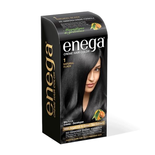 Enega No Ammonia Grey Coverage Long Lasting Creme Hair Color with Argan Oil & Green Tea Extract - Pack of 1(150 ML) (Golden Blonde)