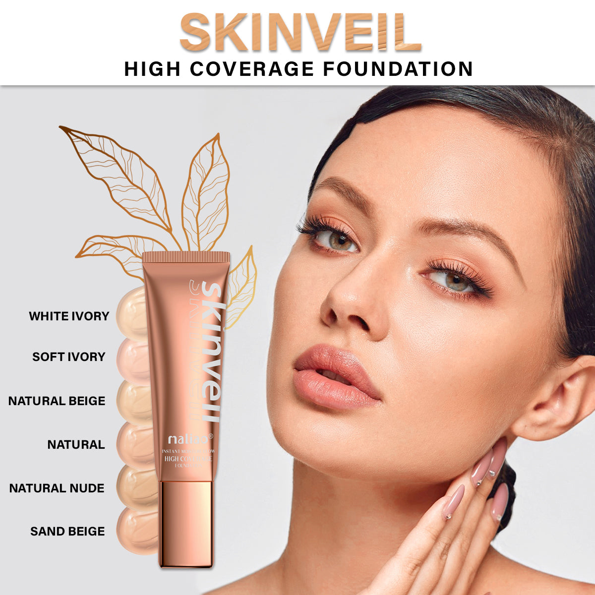 Maliao Skin Veil High Coverage Foundation - Flawless Radiance for All Skin Tones