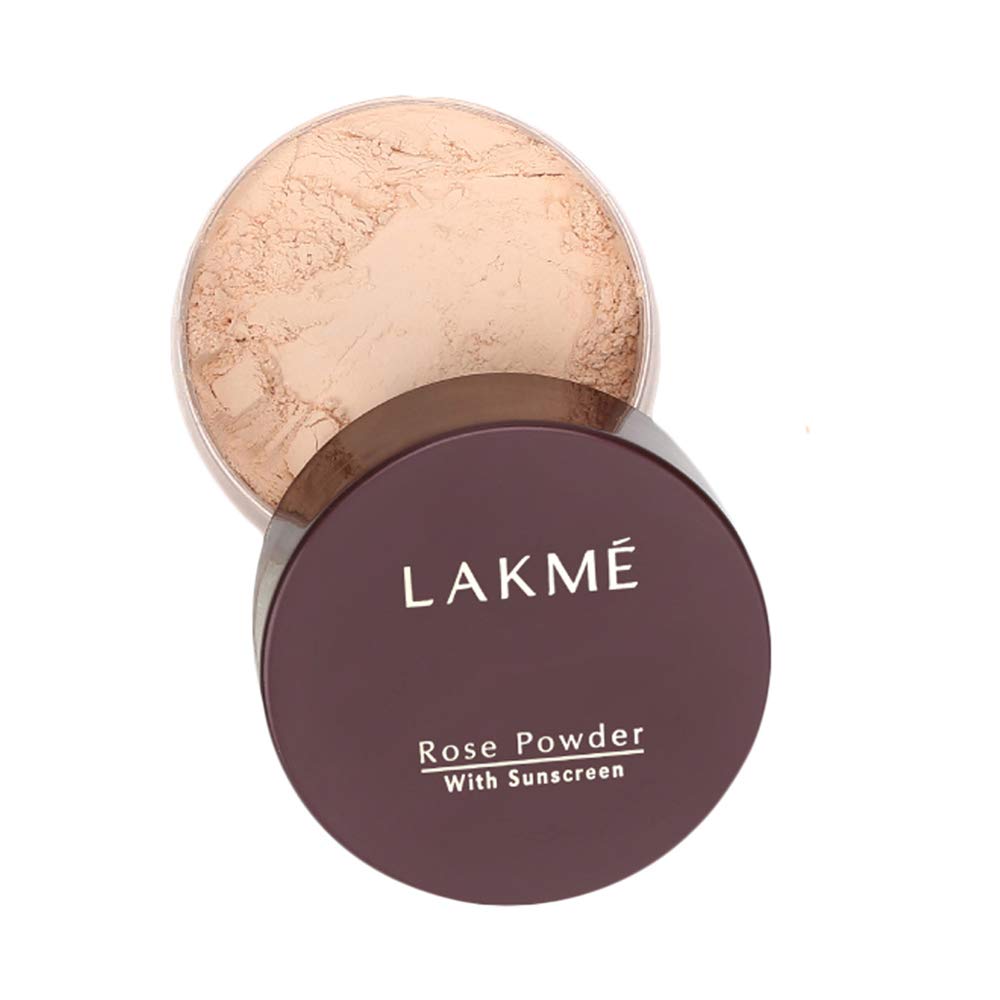 Lakme Rose Loose Face Powder with Sunscreen, Warm Pink, Face Makeup for a Rosy Glow - Matte Finish for Oily Skin Control, 40 g