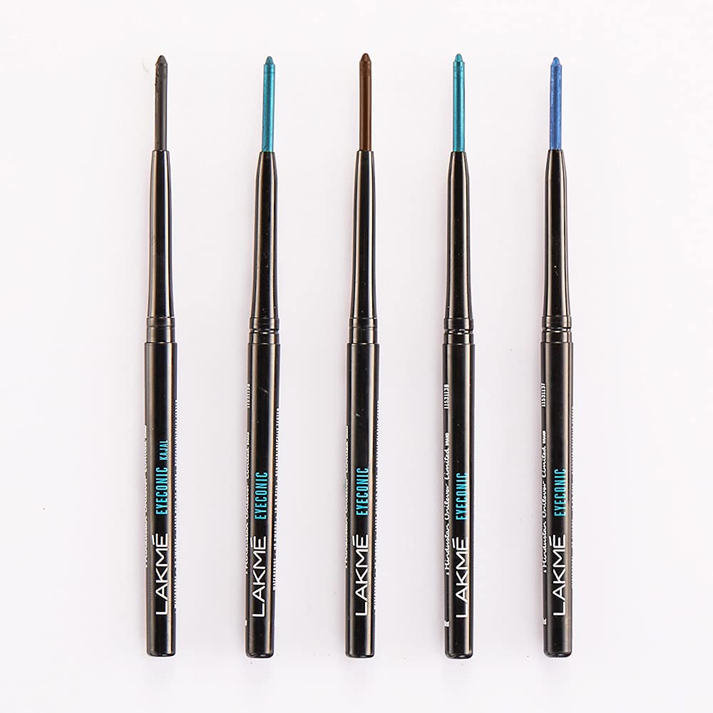 LAKMÉ Eyeconic Black Kajal 0.35 g (Combo Pack of 2) Matte Kohl Liner in a Twist Up Pencil - Waterproof, Smudge Proof & Long Lasting Eye Makeup