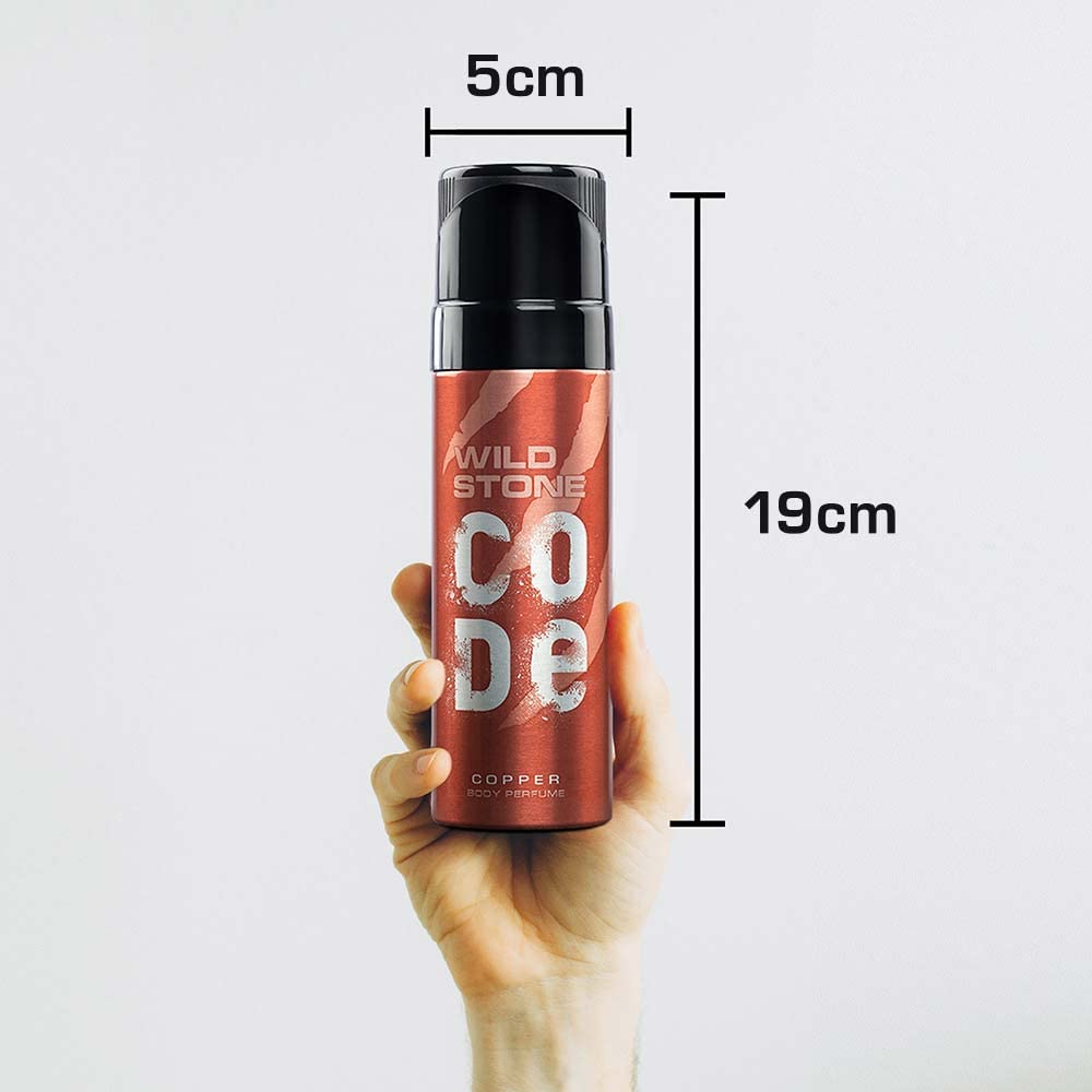 WILD STONE CODE Titanium Long Lasting No Gas Body Perfume For Men, 150Ml, Spray