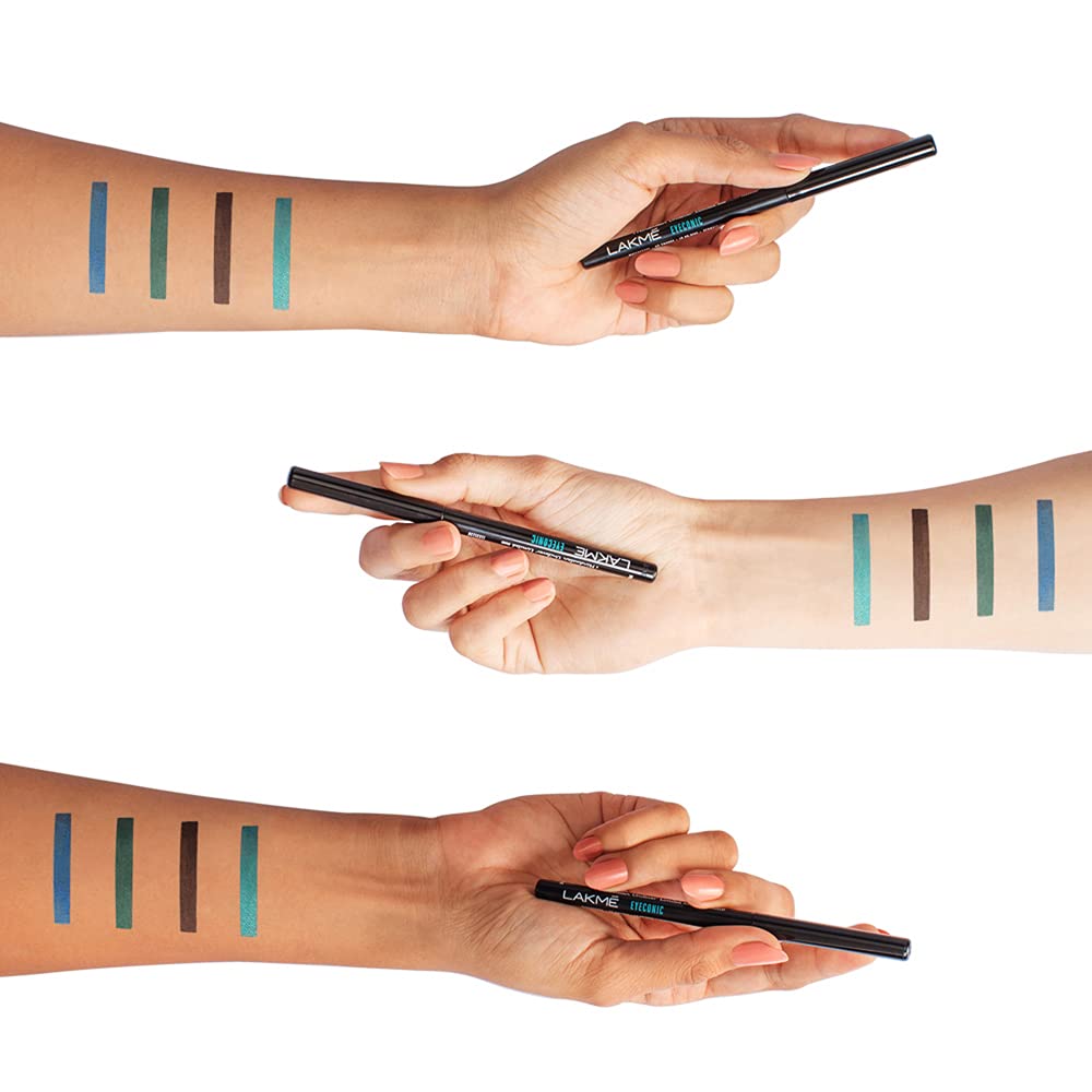 LAKMÉ Eyeconic Black Kajal 0.35 g (Combo Pack of 2) Matte Kohl Liner in a Twist Up Pencil - Waterproof, Smudge Proof & Long Lasting Eye Makeup