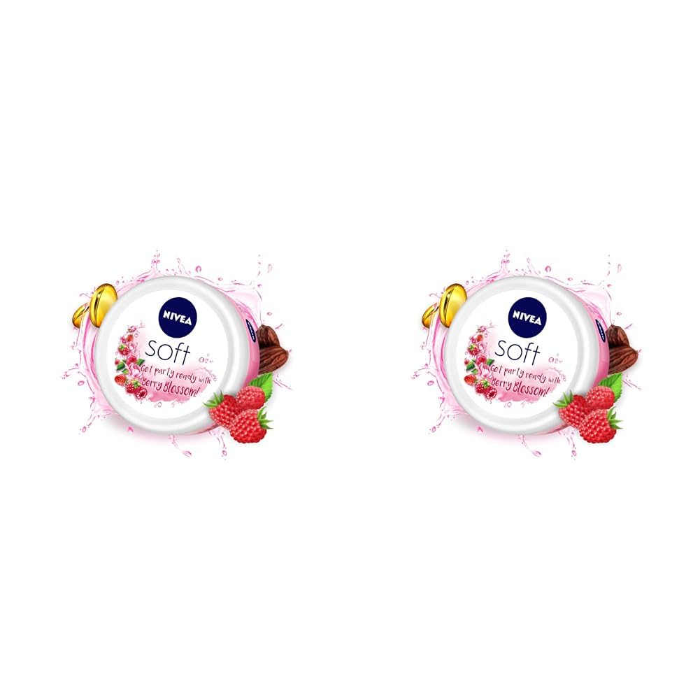 NIVEA Soft Light Moisturizer, 300 ml, for Face, Hand & Body, Non-Greasy Cream with Vitamin E & Jojoba Oil for Instant Hydration