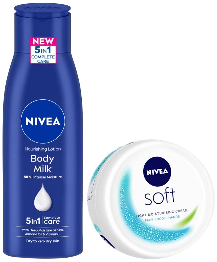 NIVEA Soft Light Moisturizer, 300 ml, for Face, Hand & Body, Non-Greasy Cream with Vitamin E & Jojoba Oil for Instant Hydration