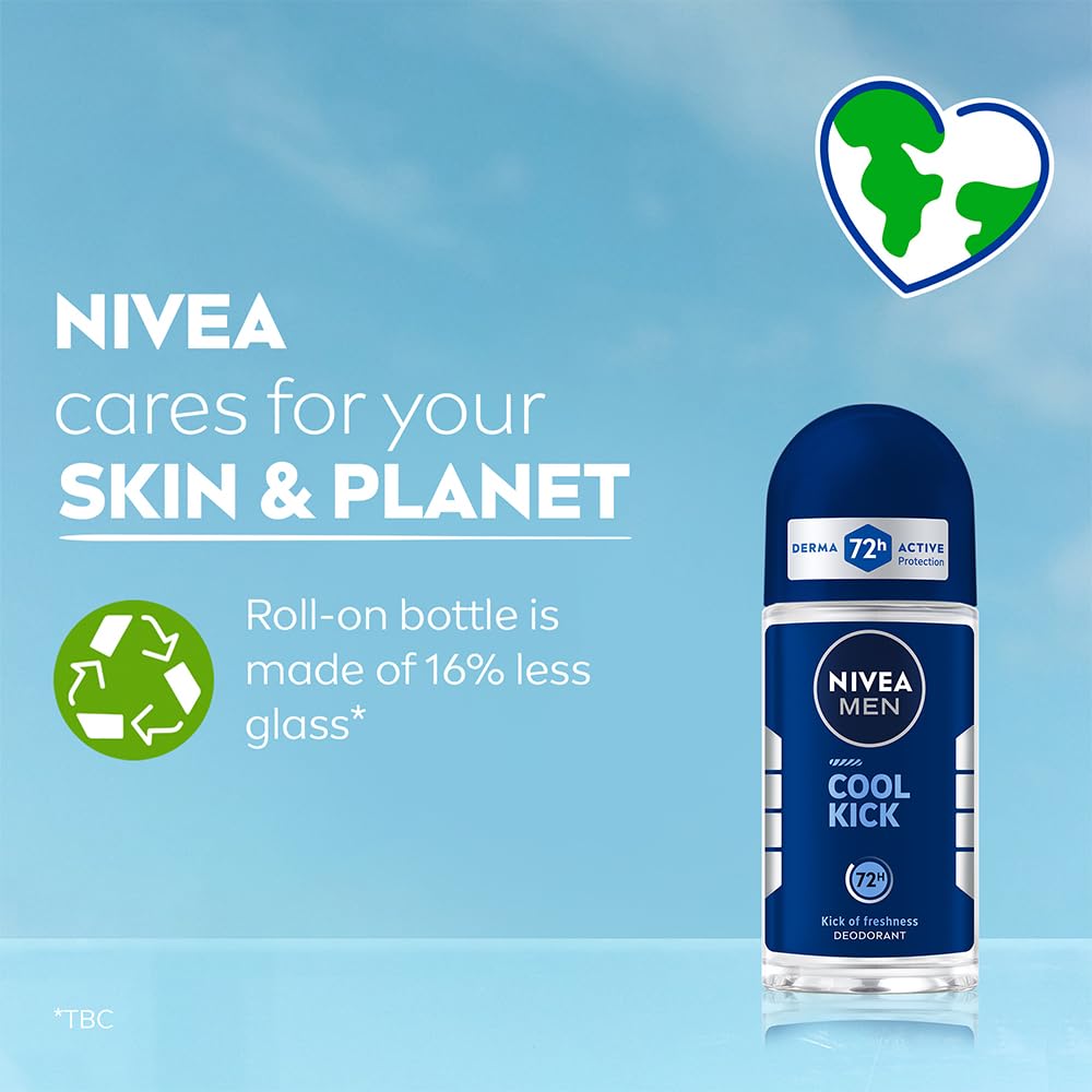 NIVEA MEN Deodorant Roll On, Cool Kick, 50ml