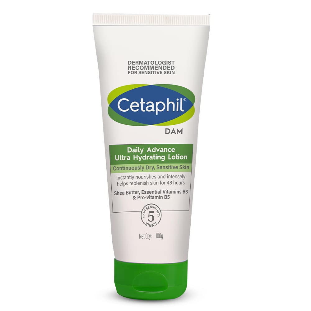 Cetaphil DAM Daily Advance Ultra Hydrating Lotion for Dry, Sensitive Skin| 30 g| Moisturizer with Shea Butter| Non-Greasy, Fragrance-Free| Paraben, Sulphate Free