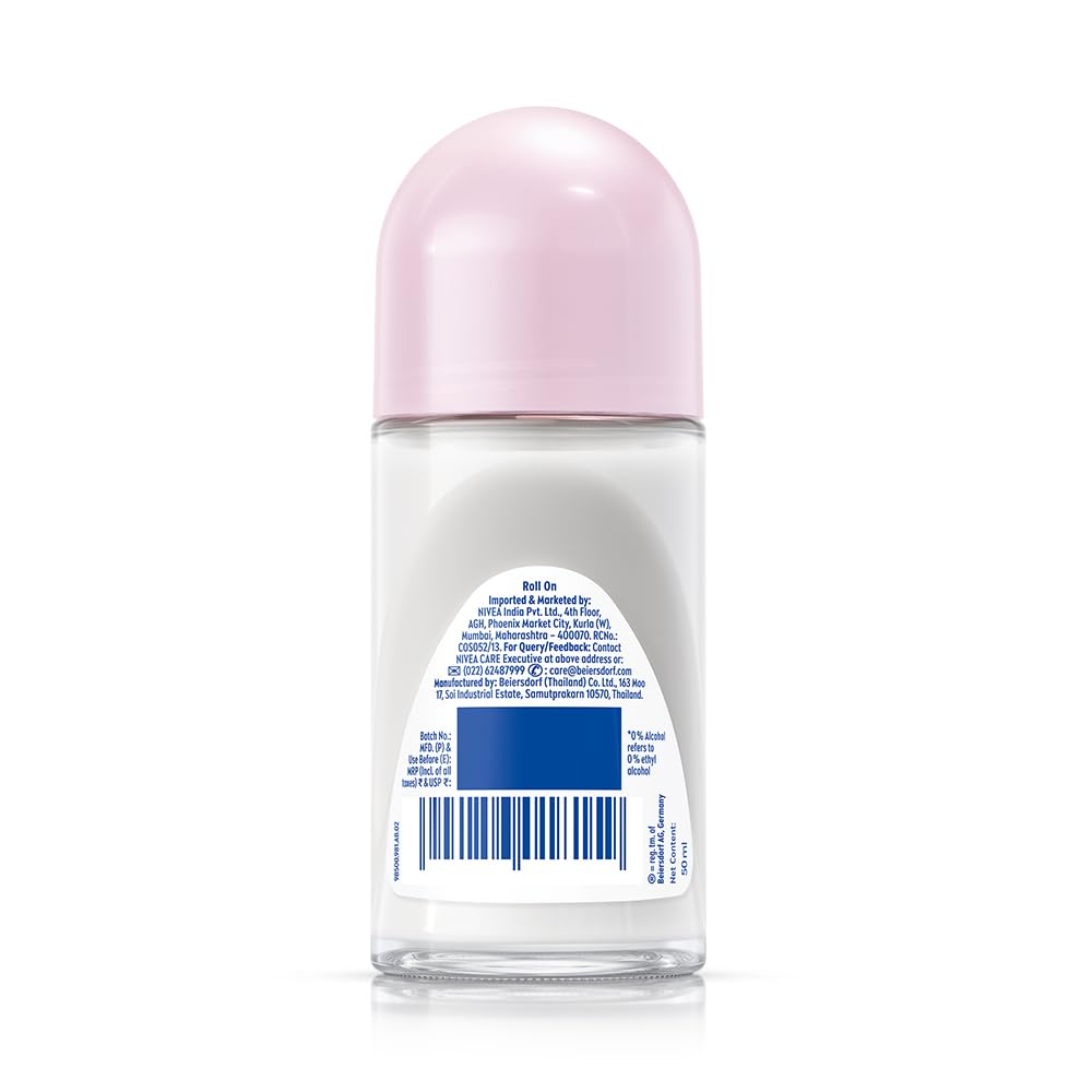 NIVEA Pearl and Beauty 50ml Deo Roll On | With Pearl Extracts & Avocado Oil| 72 H Smooth & Beautiful Underarms | 0% Alcohol | For Women
