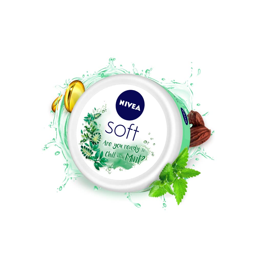 NIVEA Soft Light Moisturizer, 300 ml, for Face, Hand & Body, Non-Greasy Cream with Vitamin E & Jojoba Oil for Instant Hydration