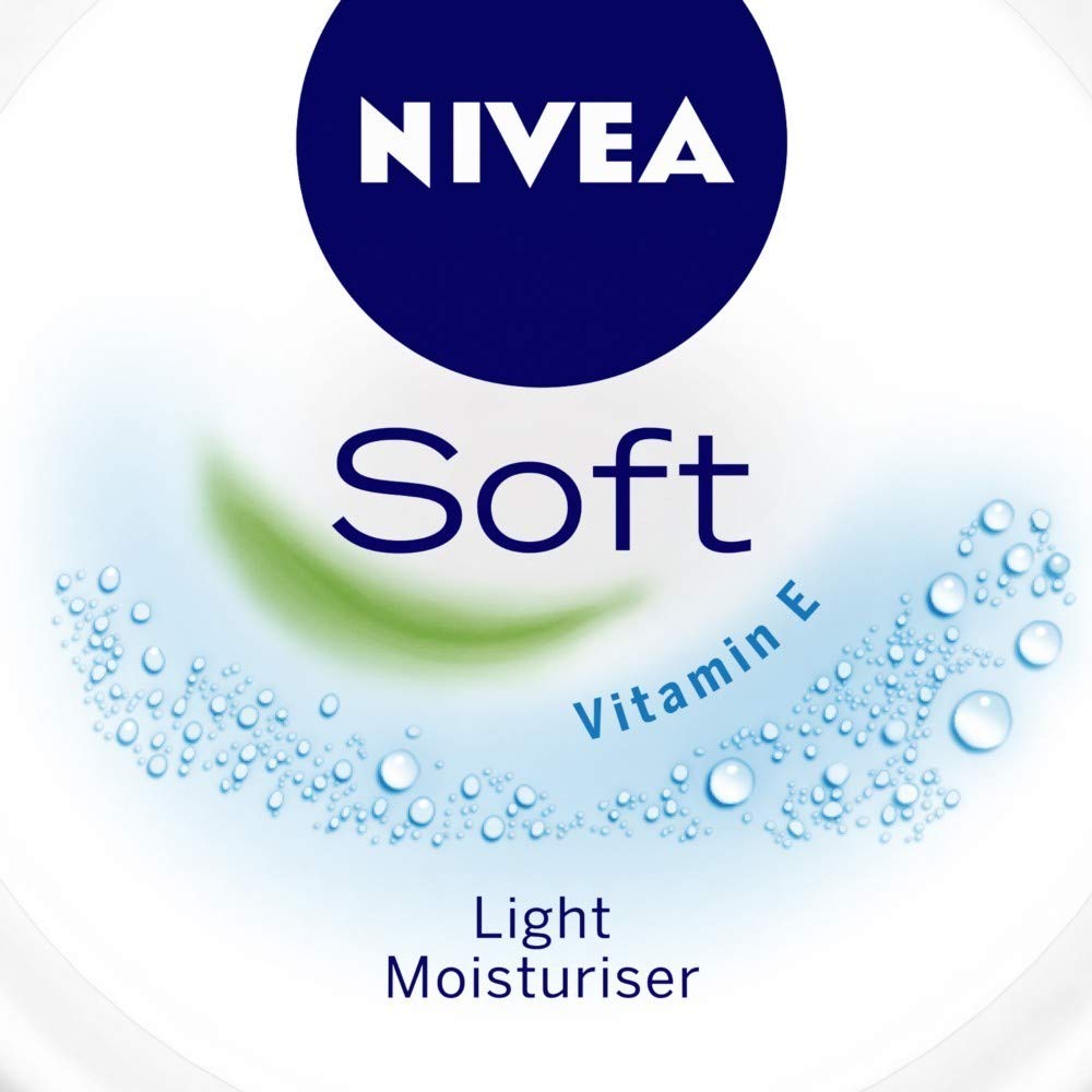 NIVEA Soft Light Moisturizer, 300 ml, for Face, Hand & Body, Non-Greasy Cream with Vitamin E & Jojoba Oil for Instant Hydration