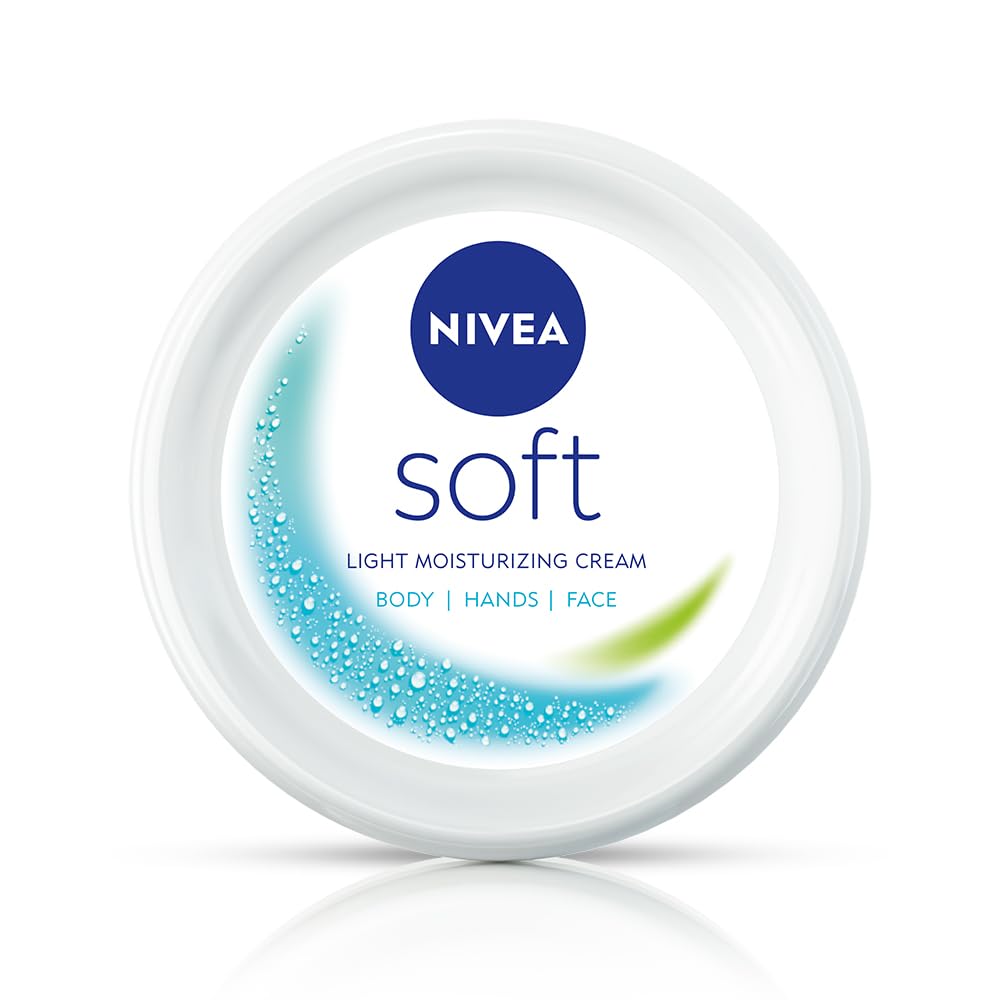 NIVEA Soft Light Moisturizer, 300 ml, for Face, Hand & Body, Non-Greasy Cream with Vitamin E & Jojoba Oil for Instant Hydration