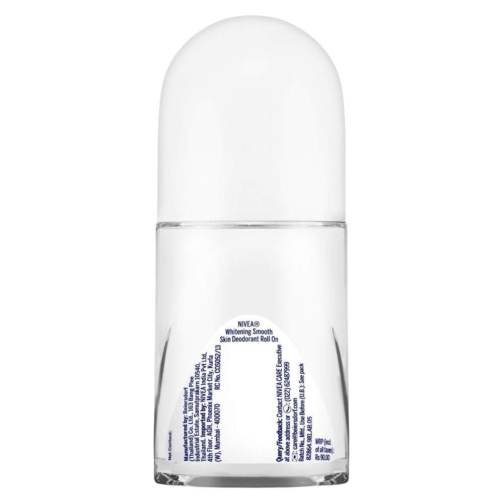 NIVEA Pearl and Beauty 50ml Deo Roll On | With Pearl Extracts & Avocado Oil| 72 H Smooth & Beautiful Underarms | 0% Alcohol | For Women