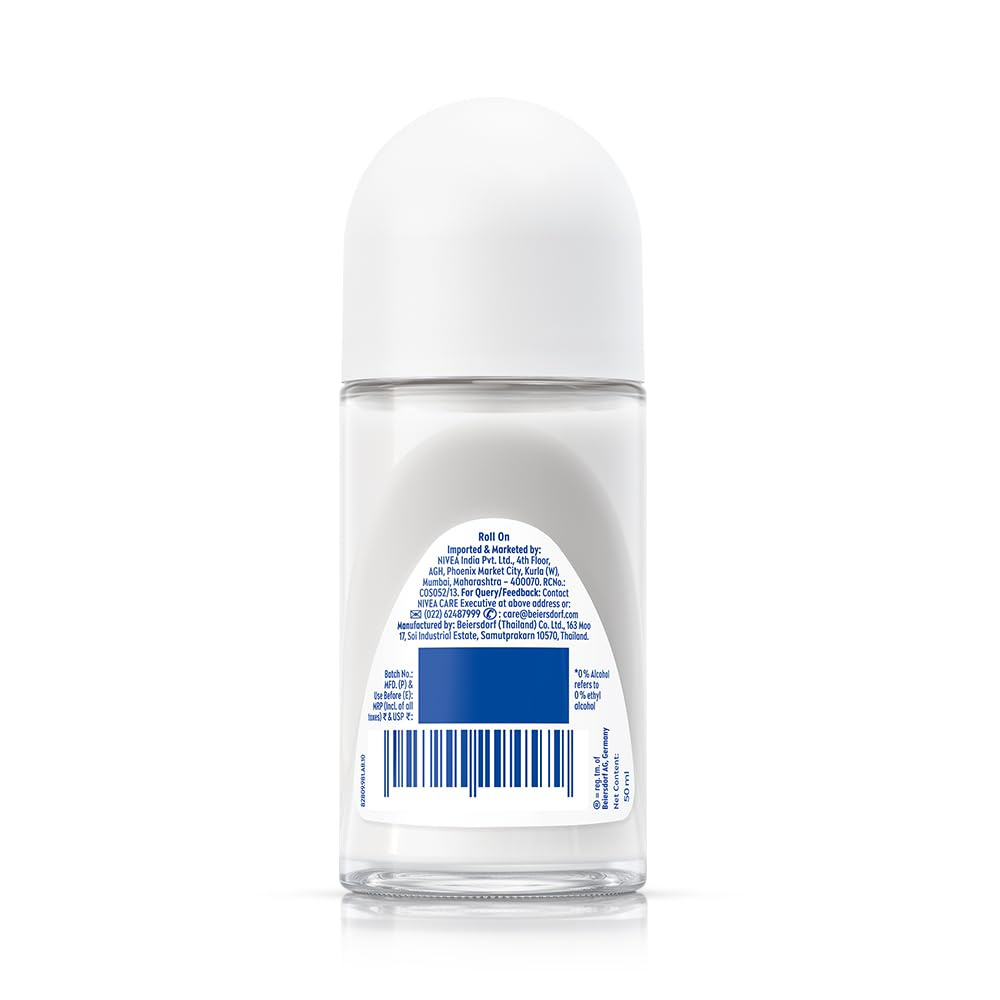 NIVEA Pearl and Beauty 50ml Deo Roll On | With Pearl Extracts & Avocado Oil| 72 H Smooth & Beautiful Underarms | 0% Alcohol | For Women