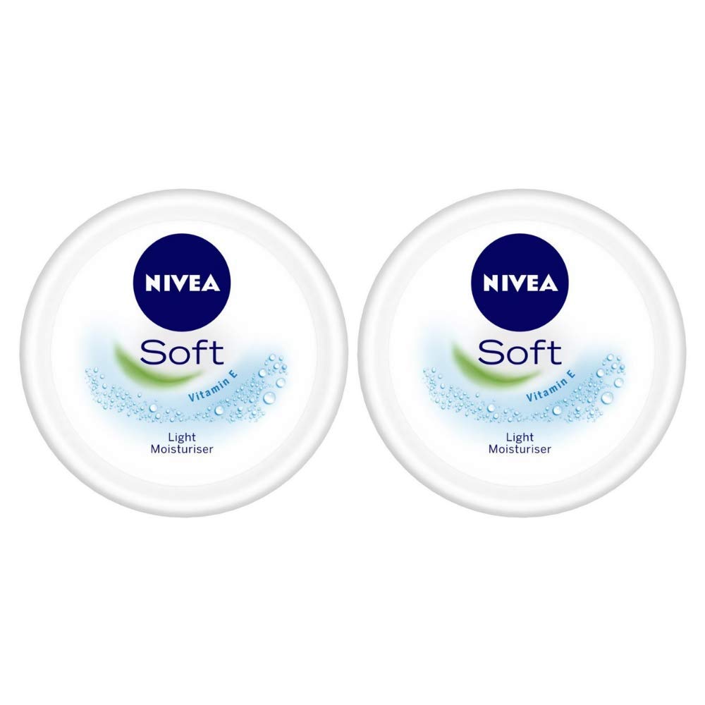 NIVEA Soft Light Moisturizer, 300 ml, for Face, Hand & Body, Non-Greasy Cream with Vitamin E & Jojoba Oil for Instant Hydration