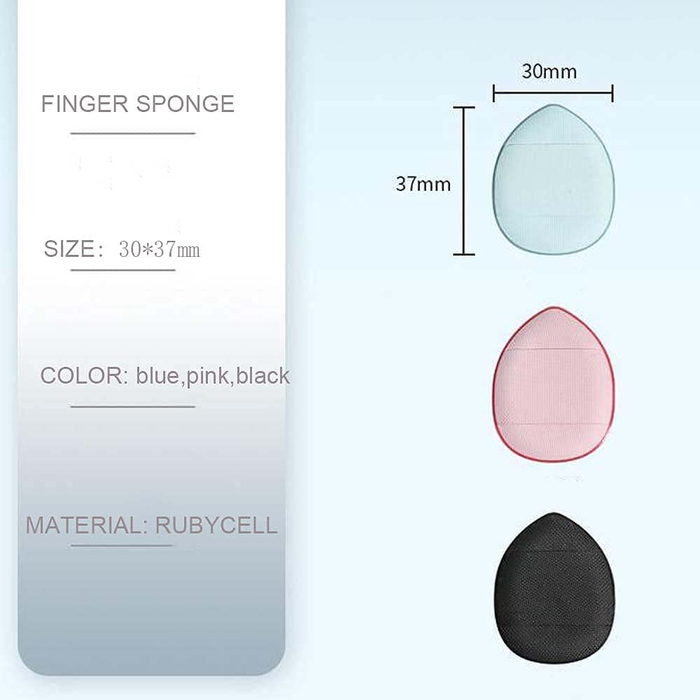 Mini Finger Powder Puff 4 pcs Finger Makeup finger beauty blender Sponges, Mini Soft Cosmetic Finger Puff, Perfect for Foundation, BB Cushion, Cream, Concealer