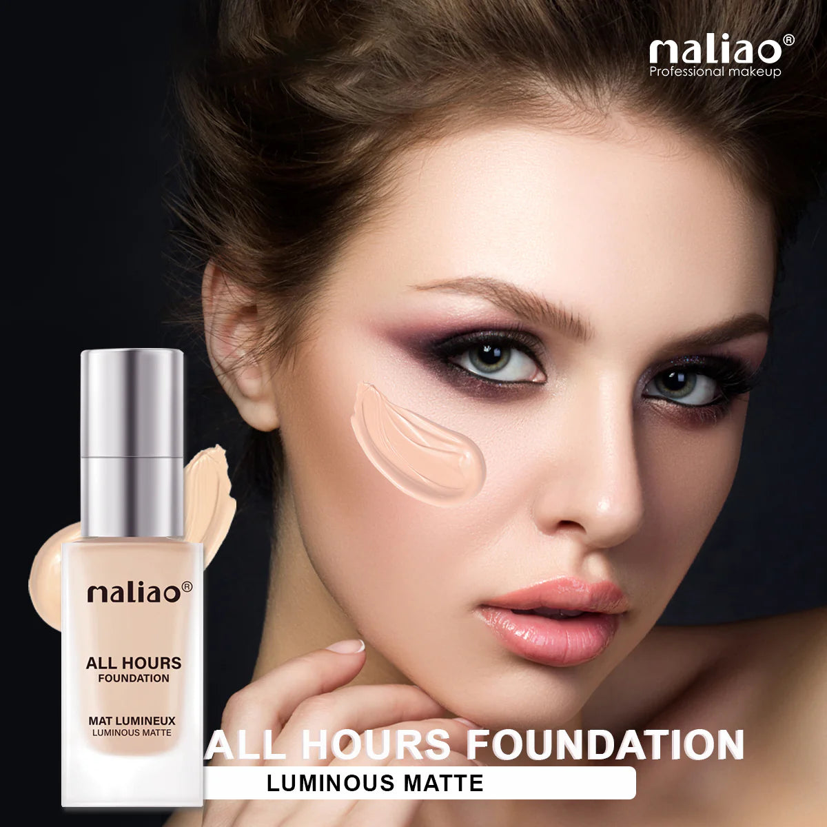 Maliao All Hours Foundation Mat Lumineux - Full Coverage, Waterproof, Luminous Matte Finish